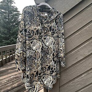 EUC H&M Button Front Long-Sleeve Stain Tunic/Dress